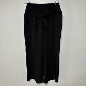 Nimin Clothing Co Solid Black Contemporary Paper Bag Wide Leg Pants Size 20 NEW
